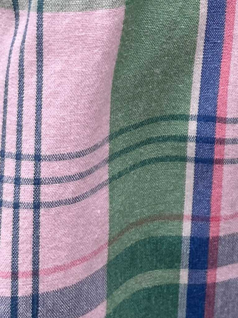 1990-00s "GAP" pink × green madras checkered s/s shirt