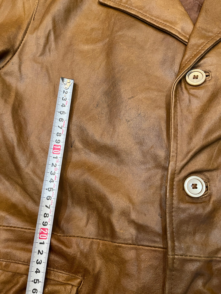 1980s ITALY made  caramel brown leather coat