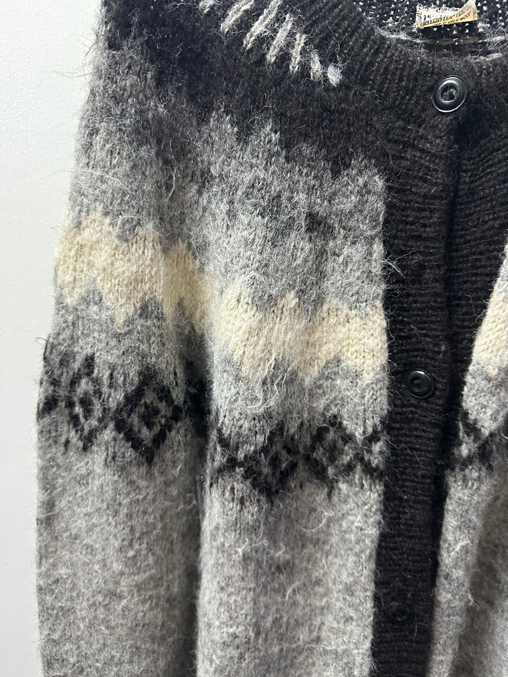 1980s alpaca wool knit cardigan