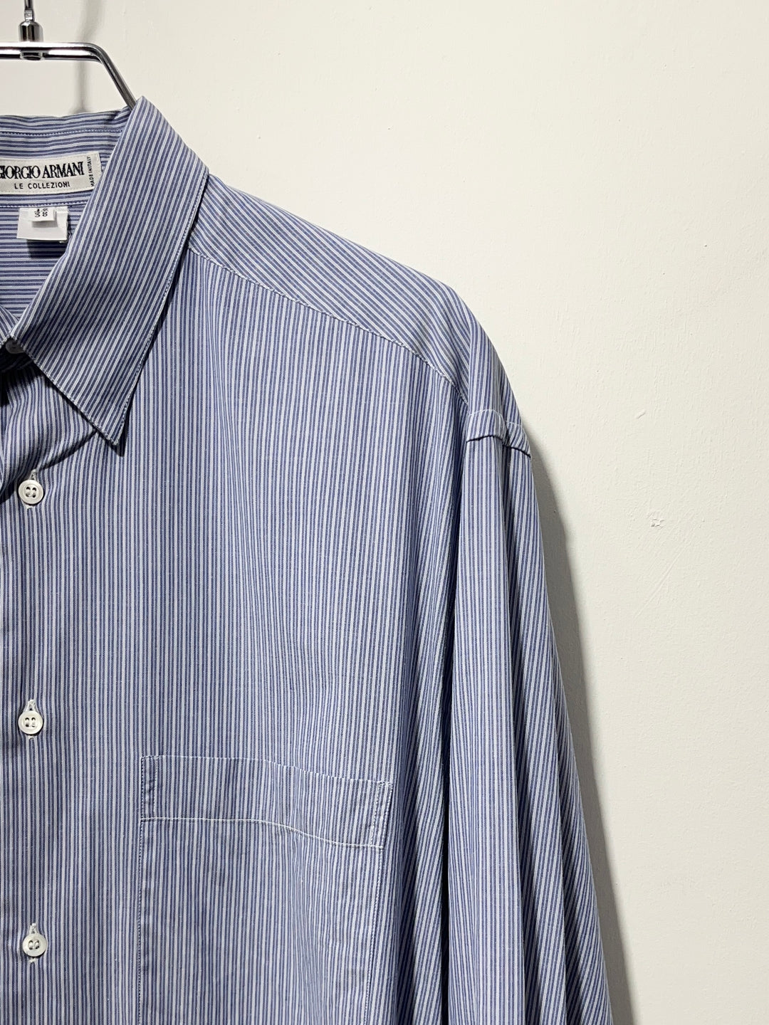 1980-90s ITALY made "GIORGIO ARMANI" pin stripe dress shirt