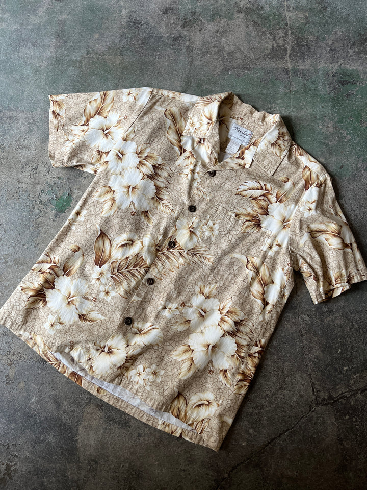 1980-90s "Naniloa" all-over pattern s/s open collar shirt