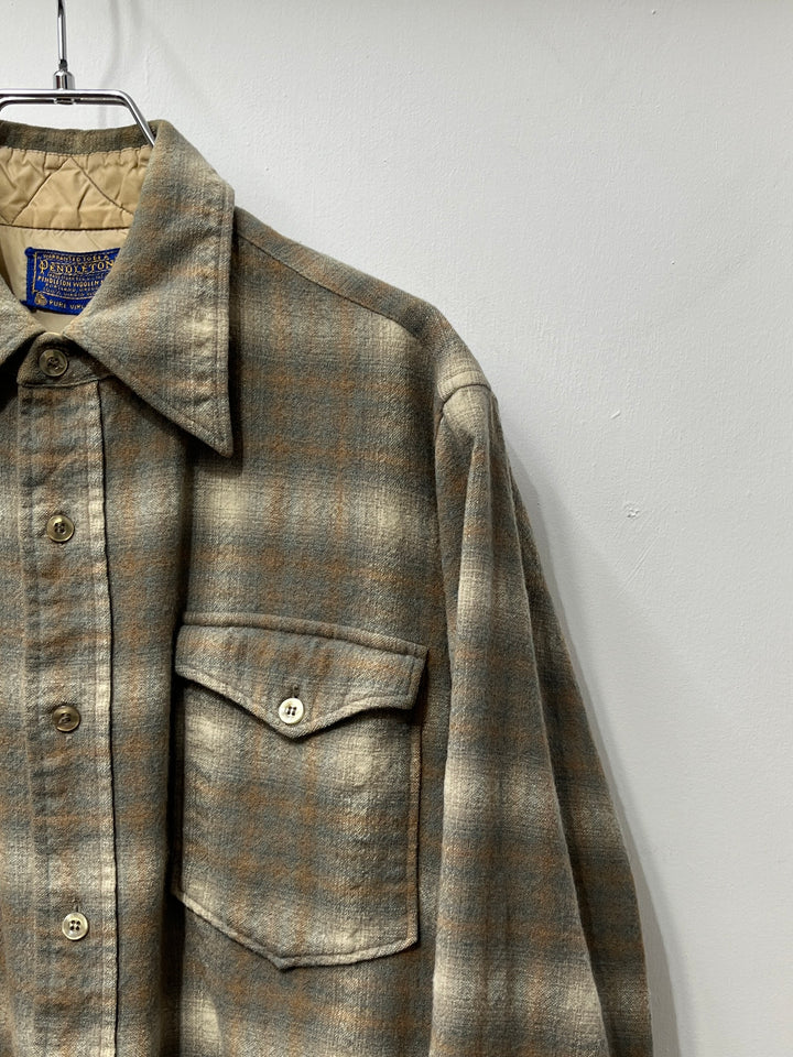 1970s USA made "PENDLETON" ombré checkered shirt