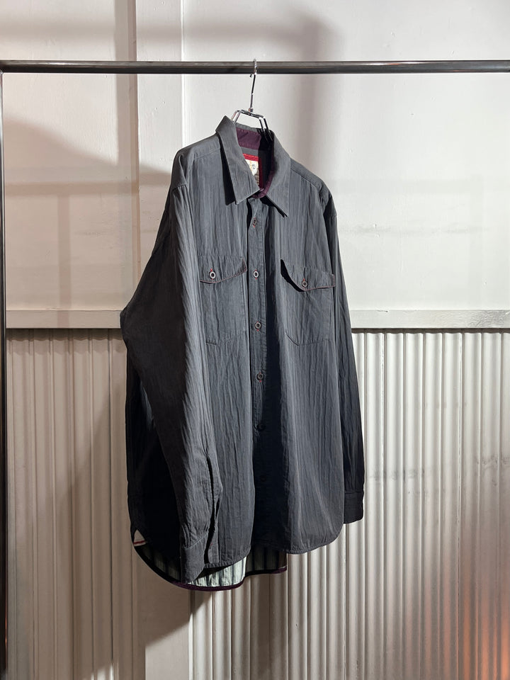 2000s "Timberland" stitched stripe design work shirt