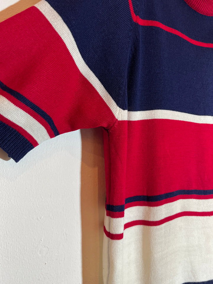 1960s "Penneys TOWN CRAFT" multi color s/s summer knit