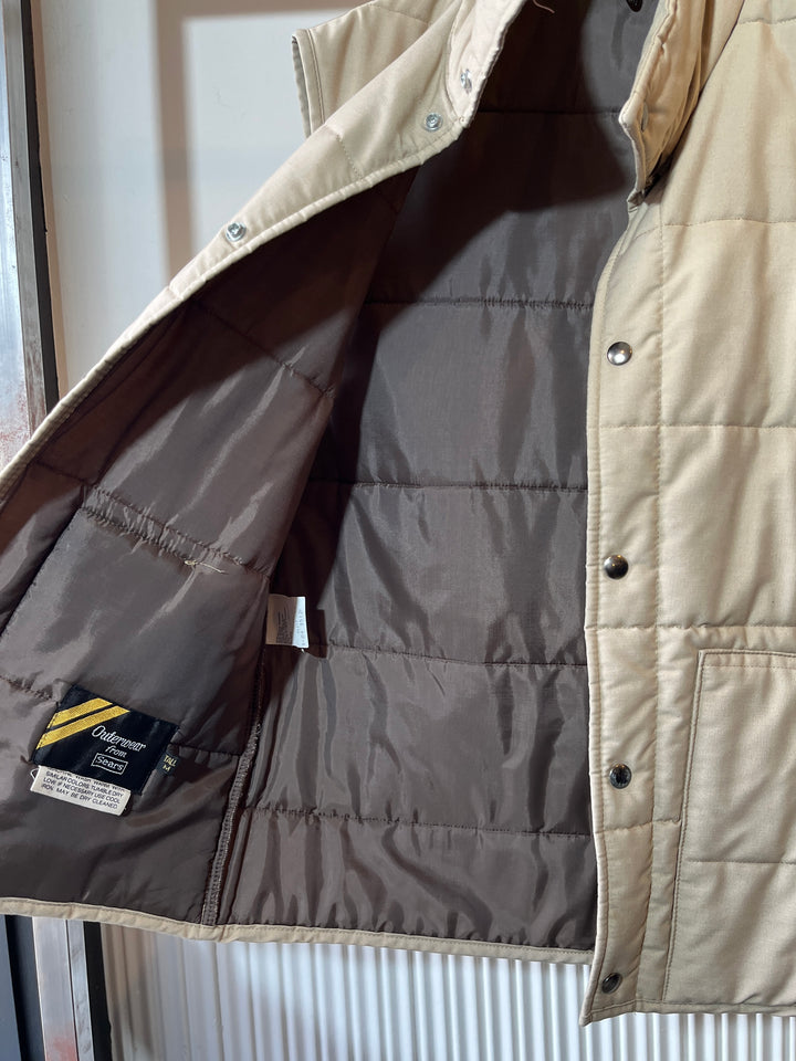 1970s "Sears" light beige insulated work vest