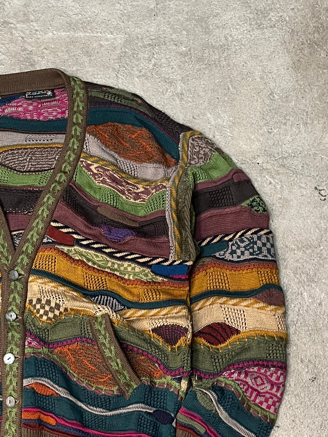1990s "COOGI" abstract 3D knit cardigan
