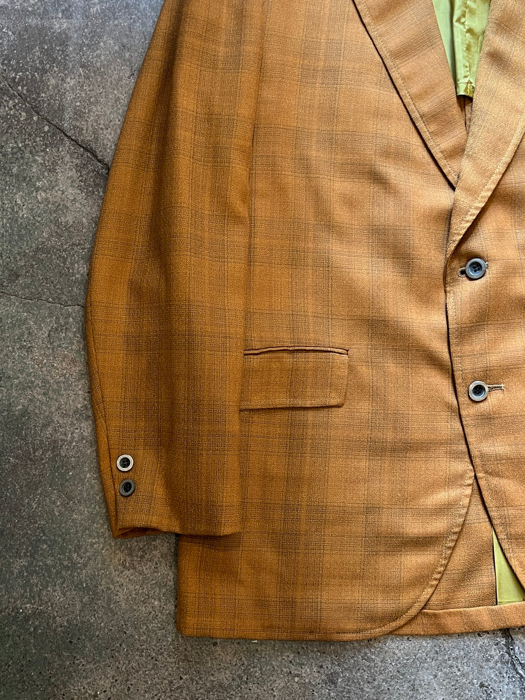 1960-70s orange brown ombré check tailored jacket
