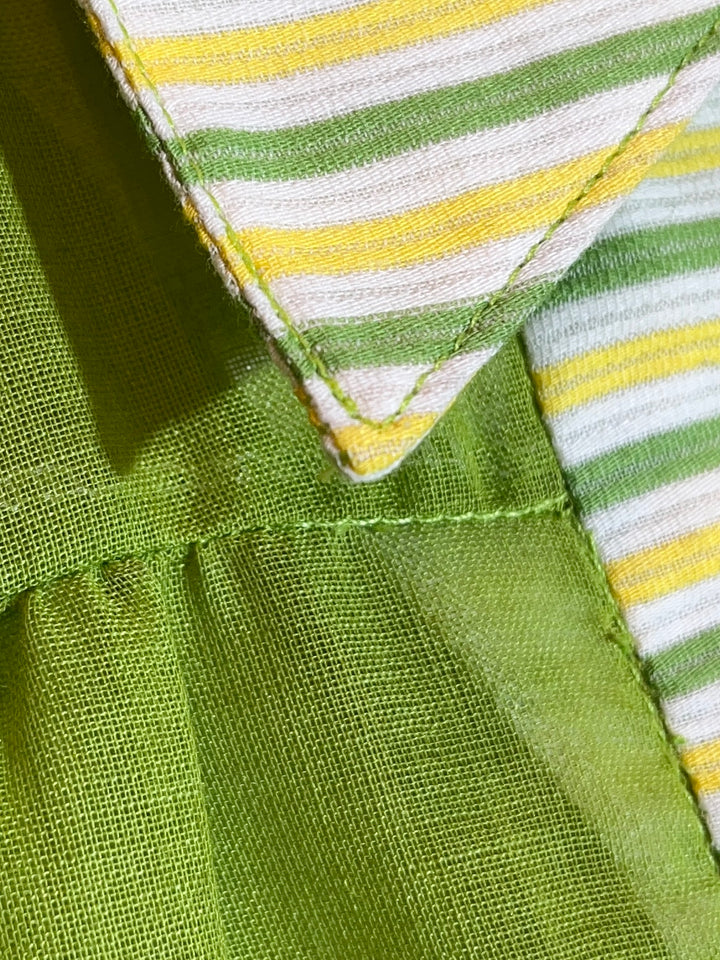 1970s lime green sheer s/s tops