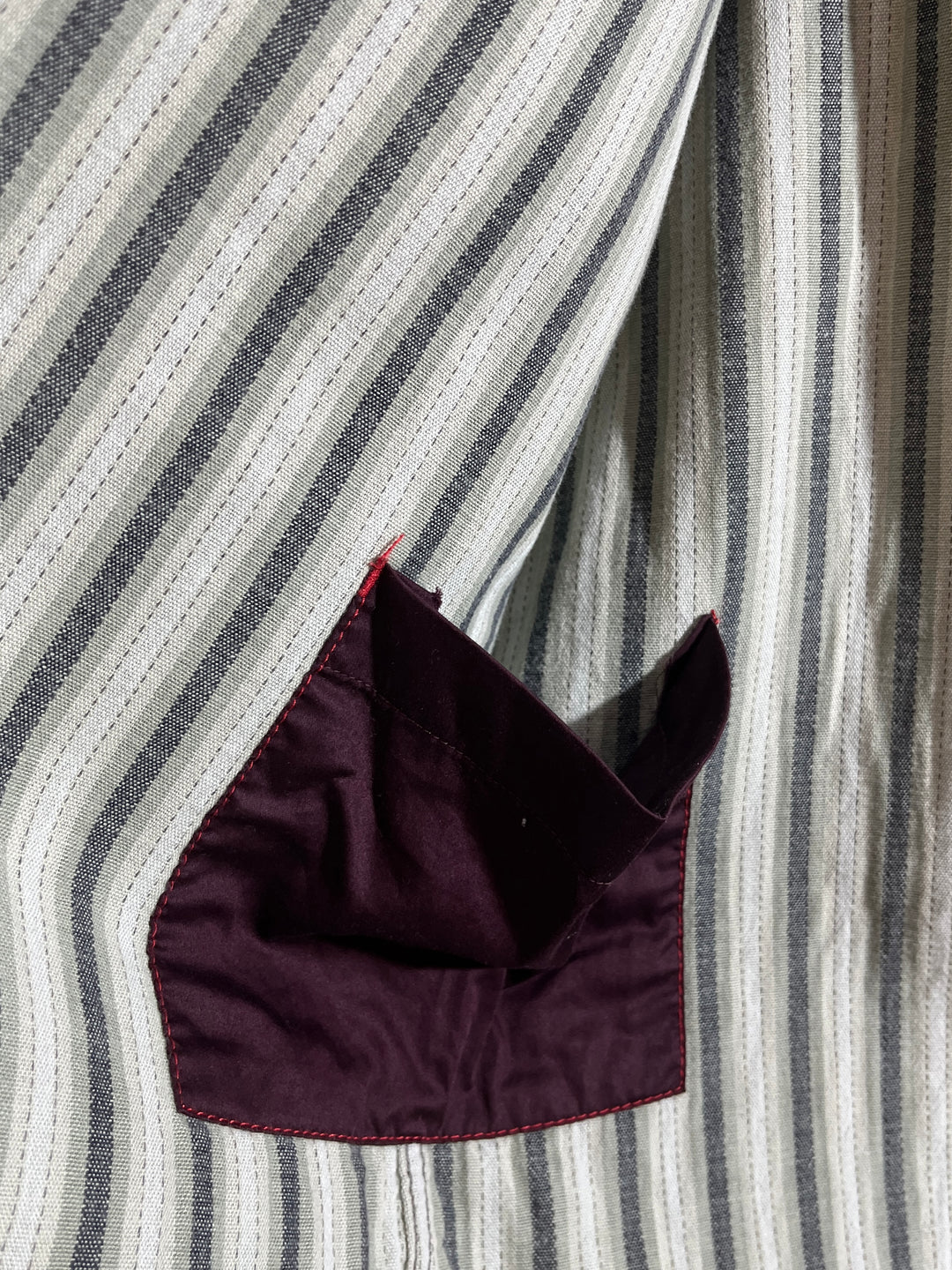 2000s "Timberland" stitched stripe design work shirt