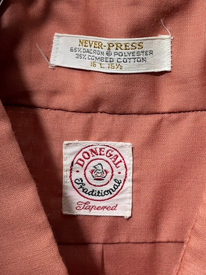 1960-70s salmon color s/s shirt