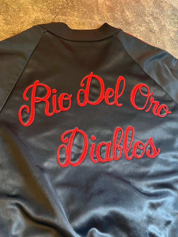1980s back embroidery black × red track jacket