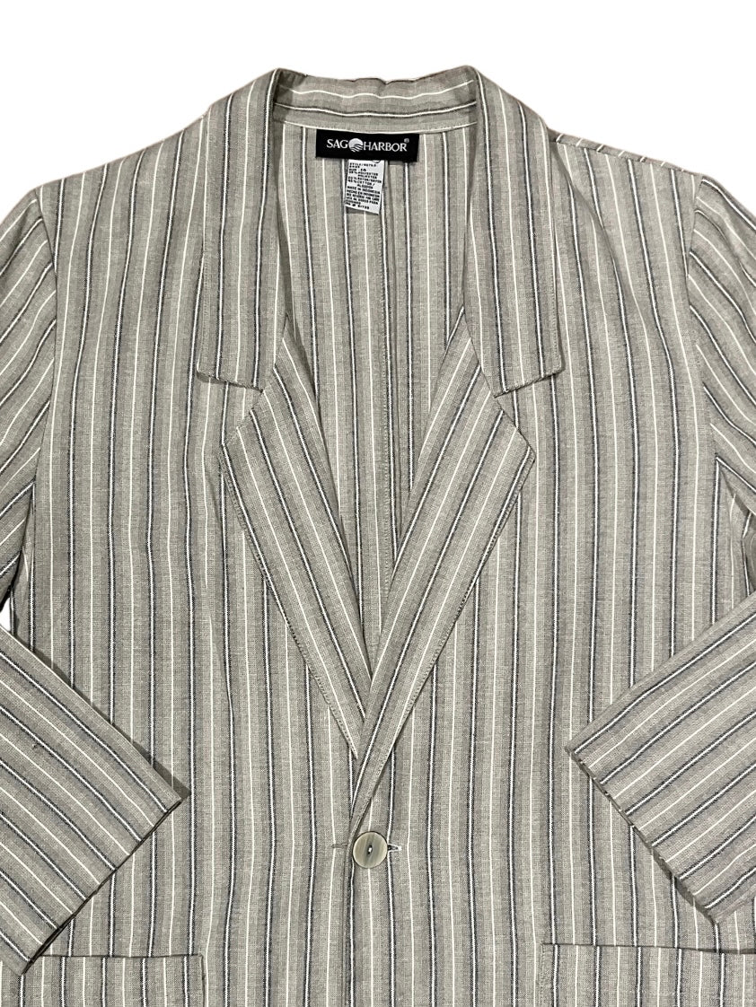 gray stripe pattern tailored jacket