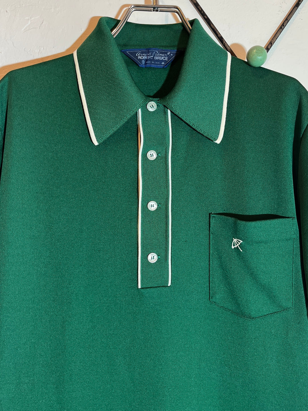 1970s USA made "ROBERT BRUCE Arnold palmer" deep green s/s polo