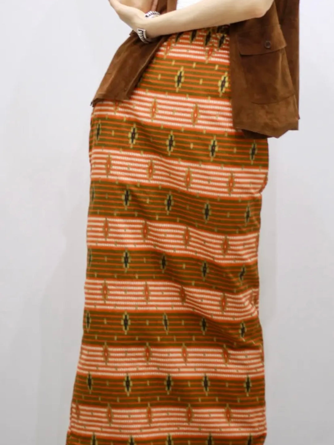 native pattern long skirt