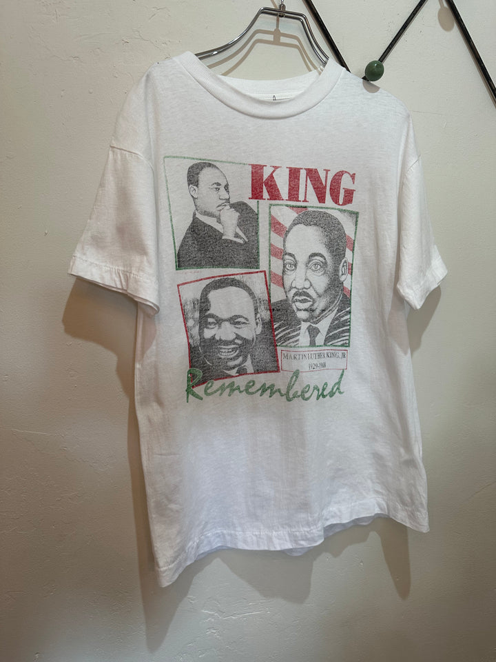 1980-90s Martin Luther King Jr. Malcolm X both side print T-shirt