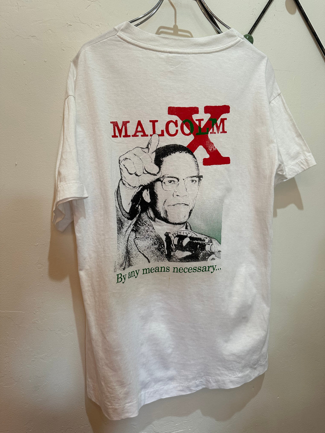 1980-90s Martin Luther King Jr. Malcolm X both side print T-shirt