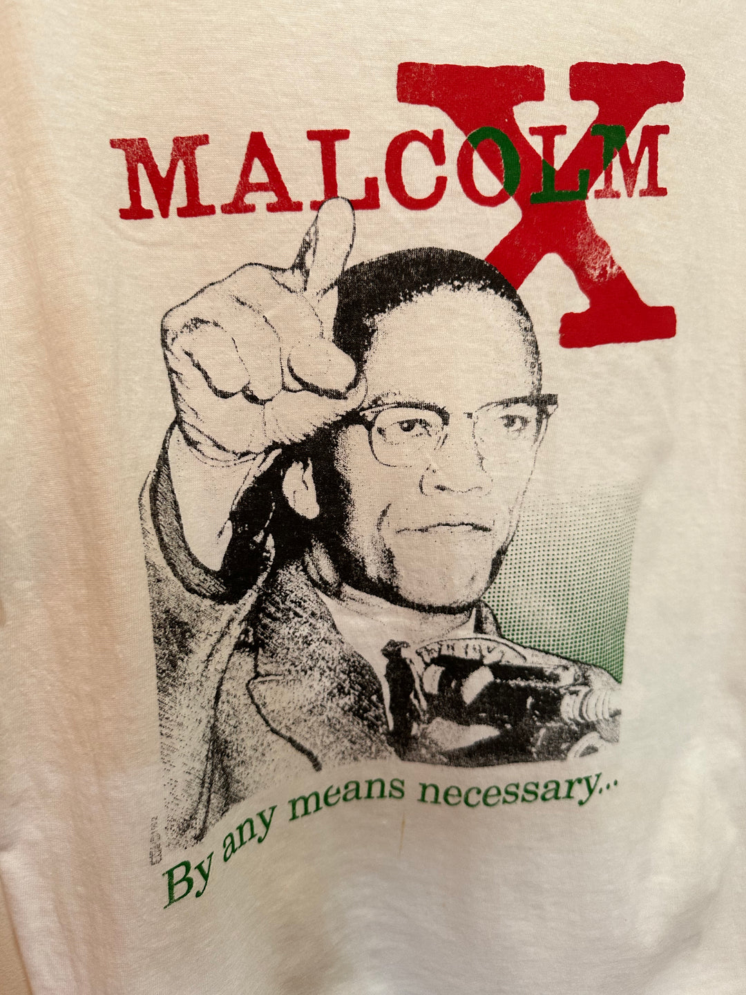 1980-90s Martin Luther King Jr. Malcolm X both side print T-shirt