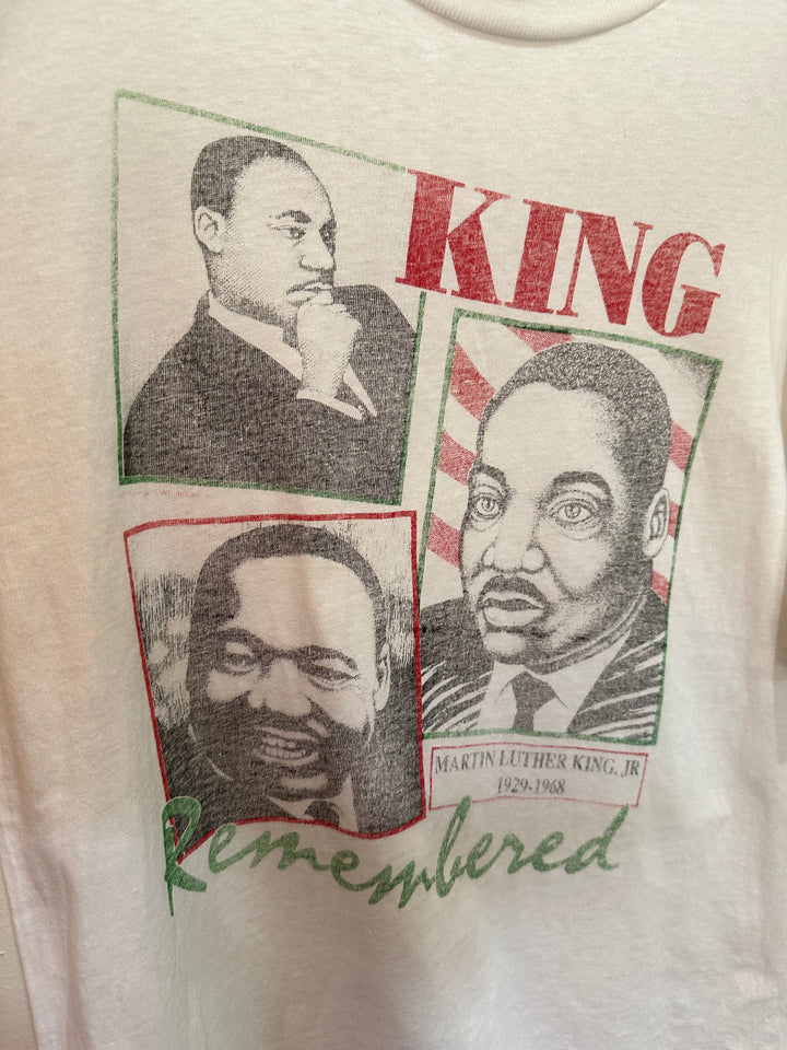 1980-90s Martin Luther King Jr. Malcolm X both side print T-shirt