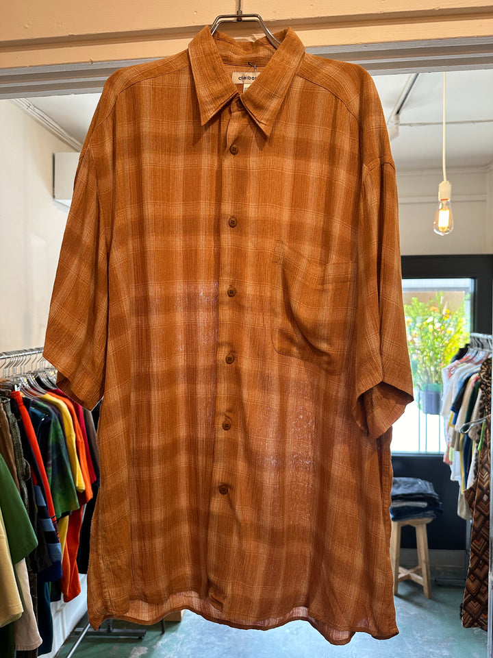 light brown ombré checkered shirt