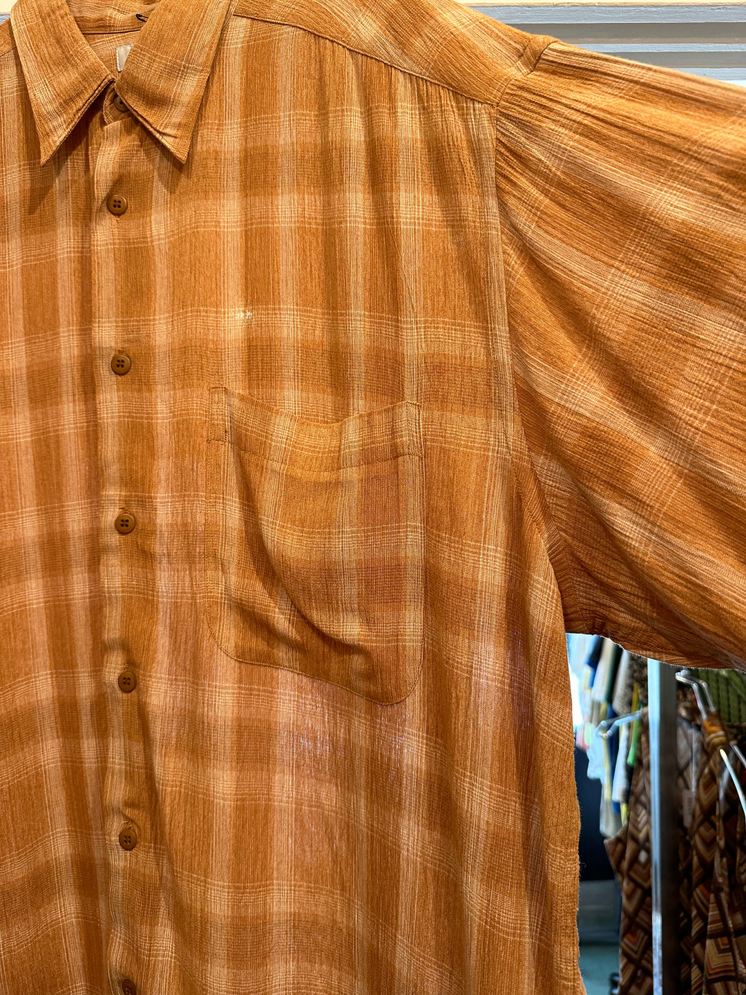 light brown ombré checkered shirt