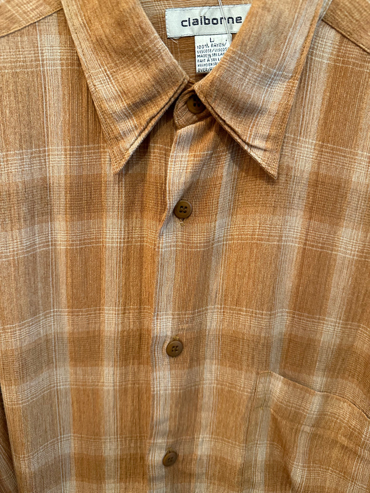 light brown ombré checkered shirt