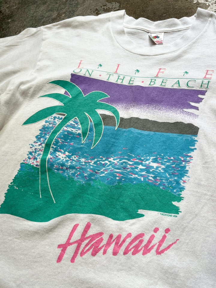 1990s USA made Hawaii pastel color art souvenir T-shirt