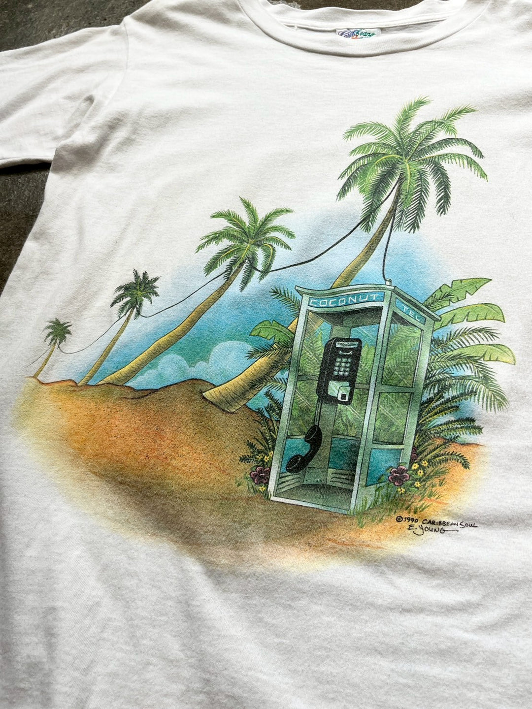 1990s USA made tropical graphic art T-shirt