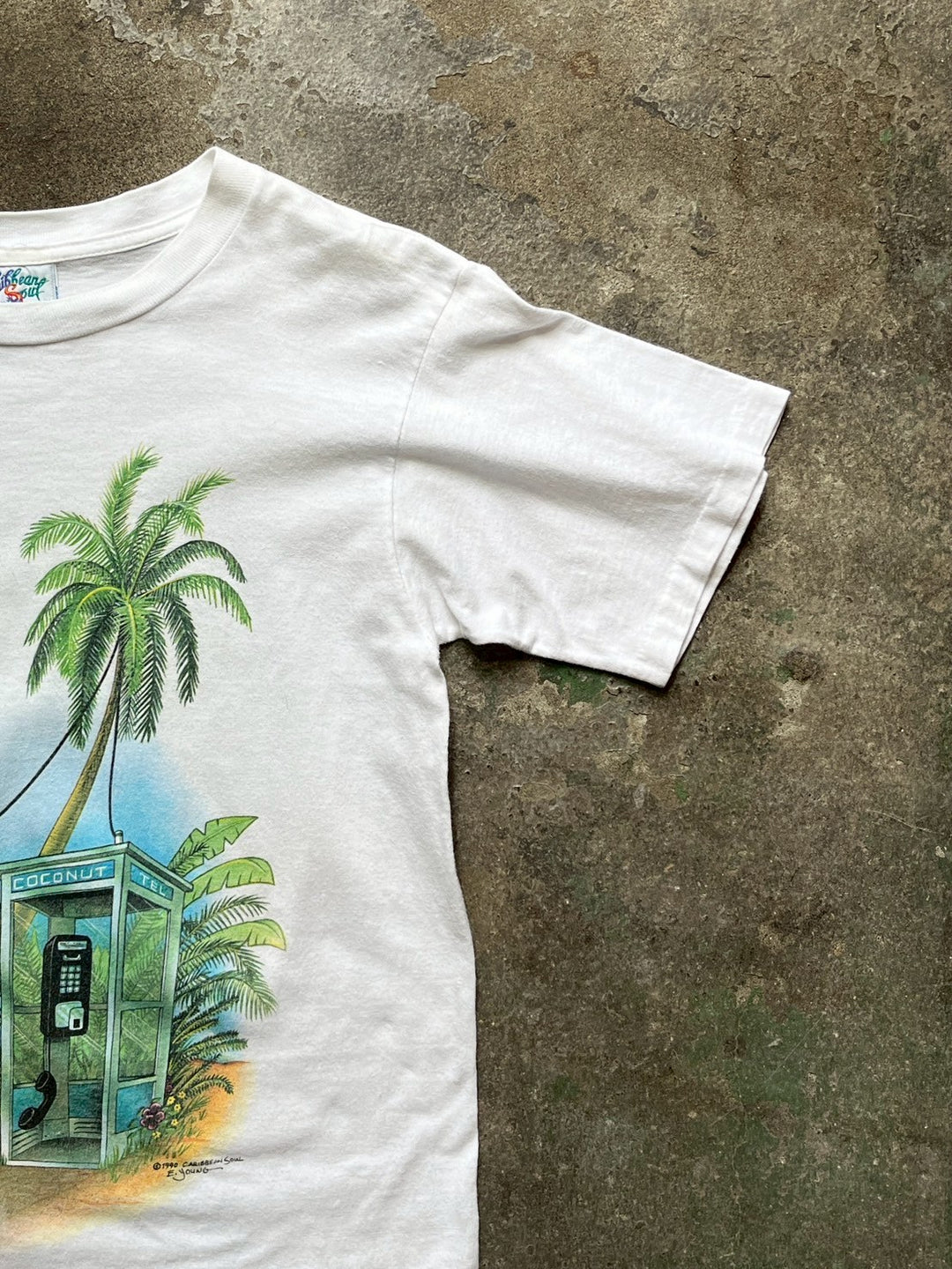 1990s USA made tropical graphic art T-shirt