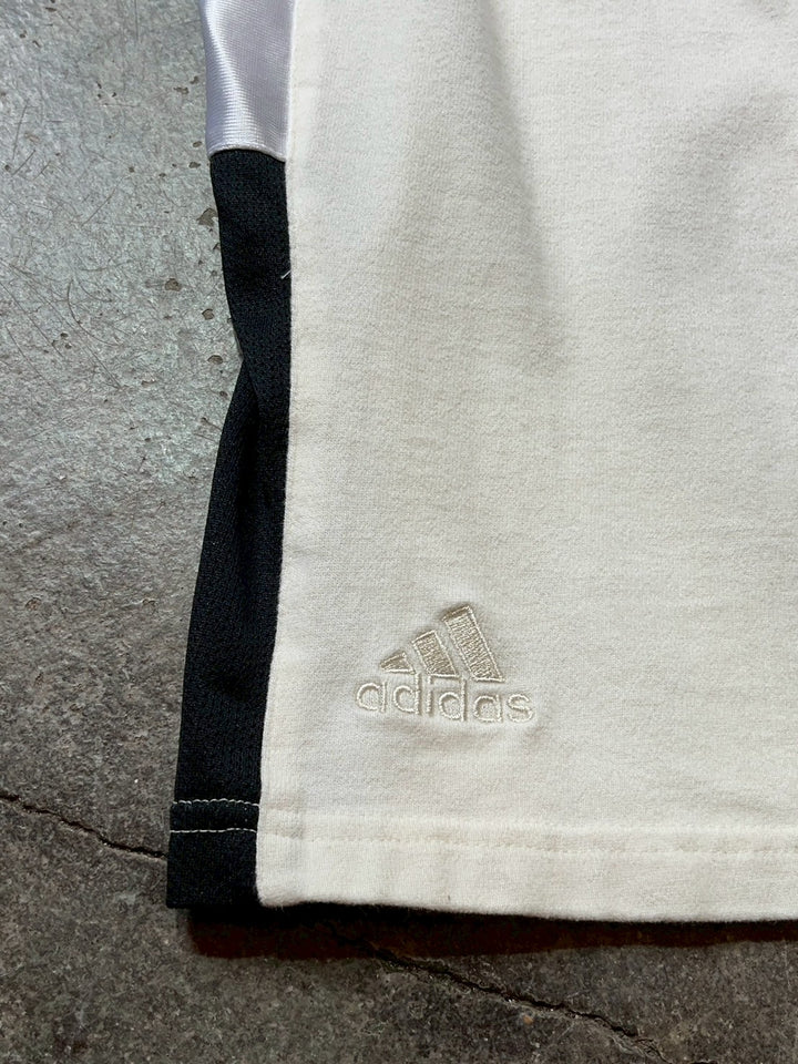 2000s "adidas" white × black training shorts