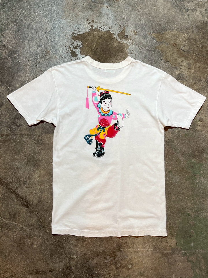 1990s Tai-Chi Kung Fu girl print T-shirt