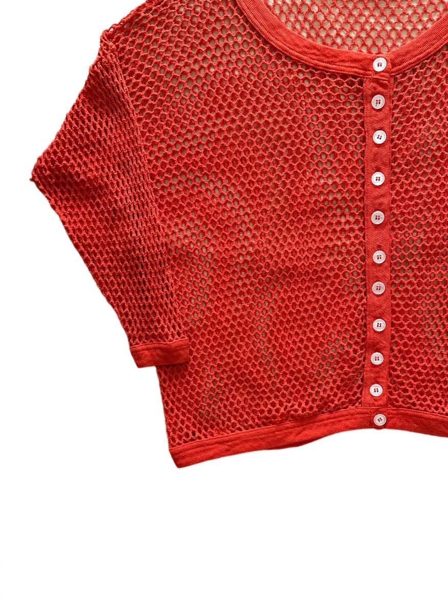 vermilion mesh cardigan