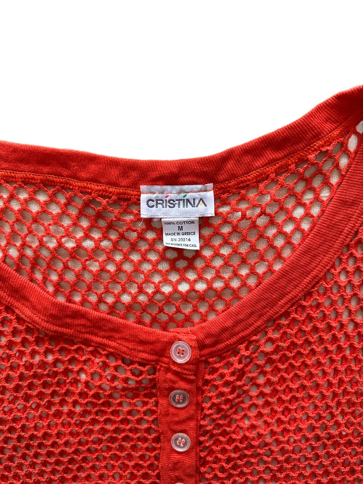 vermilion mesh cardigan