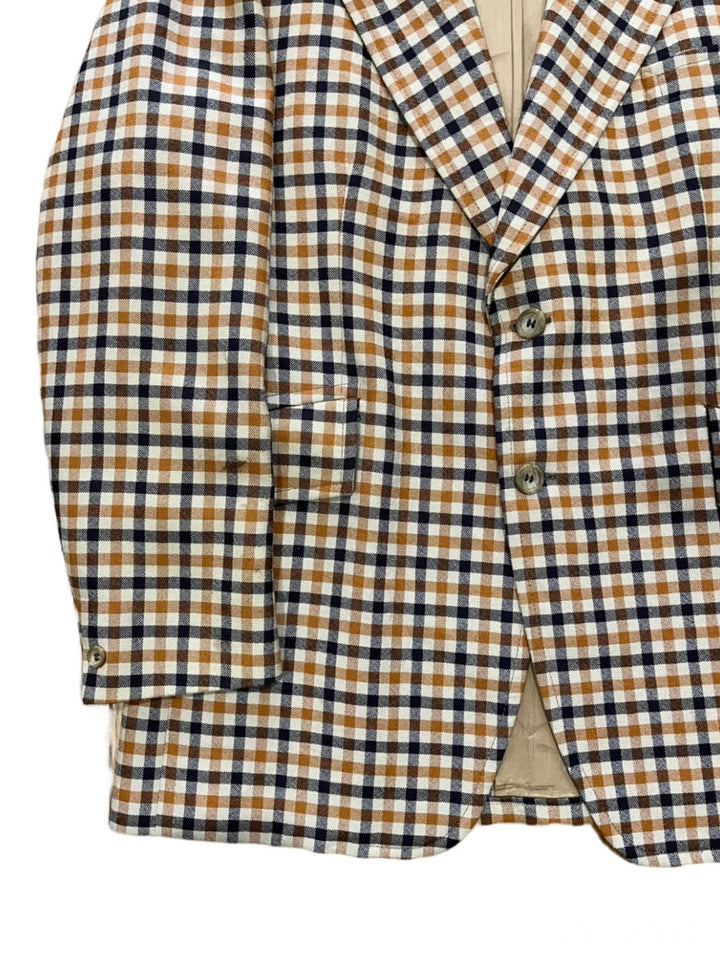 retro check pattern tailored jacket