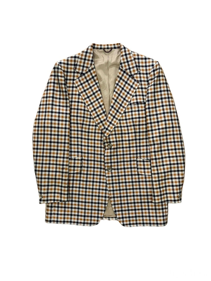 retro check pattern tailored jacket