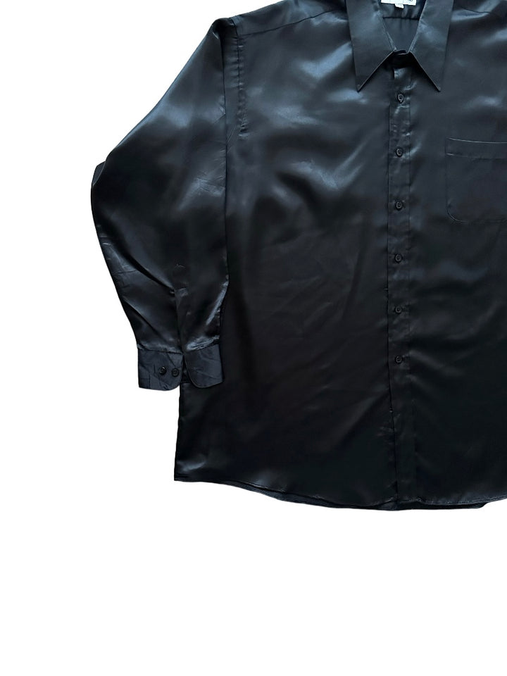 black big size satin shirt
