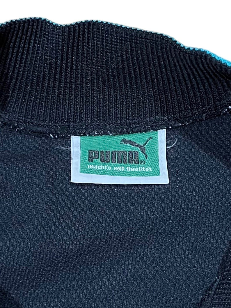 "PUMA" black × turquoise track jacket