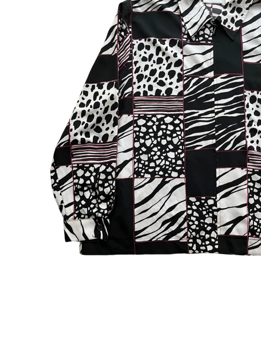 dalmatian & zebra pattern shirt jacket