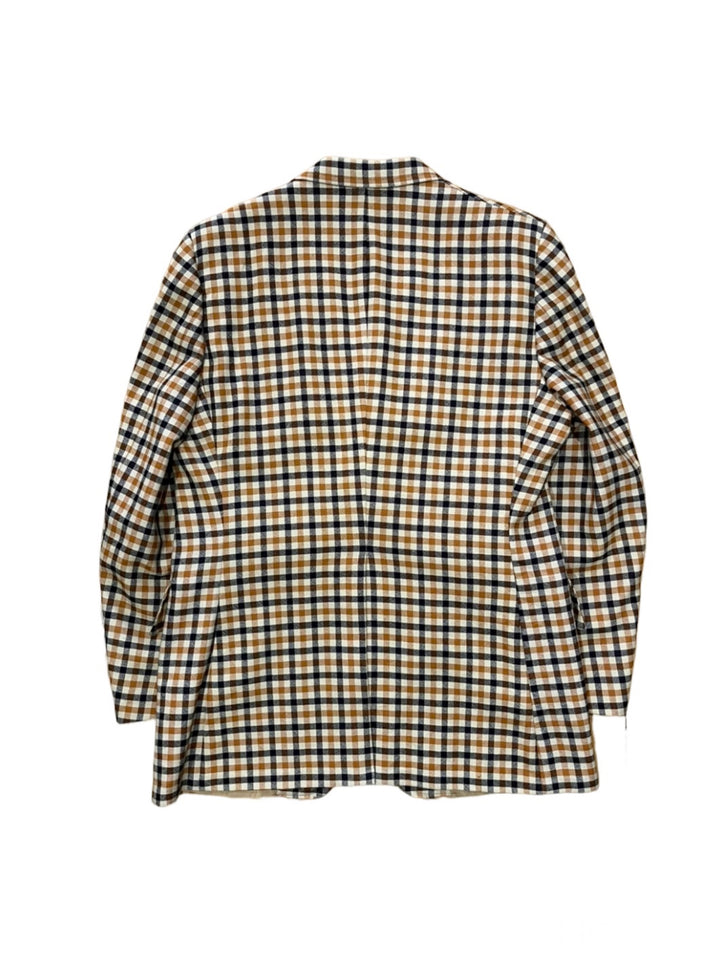 retro check pattern tailored jacket