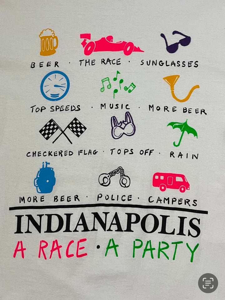 1990s USA made race party print T-shirt
