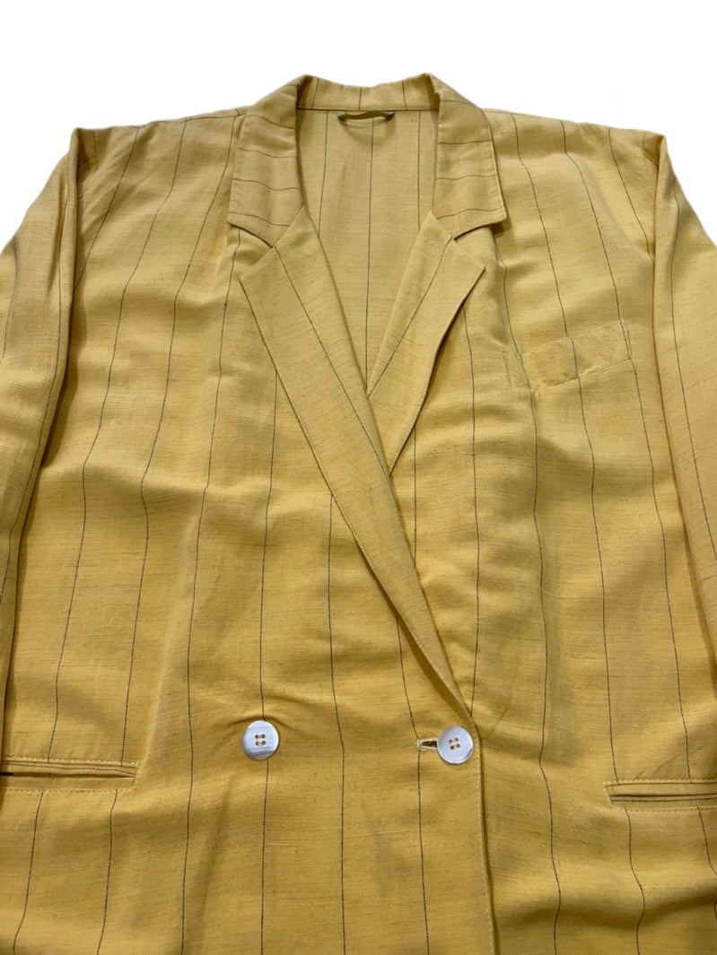 double breasted 1 button linen tailored jacket