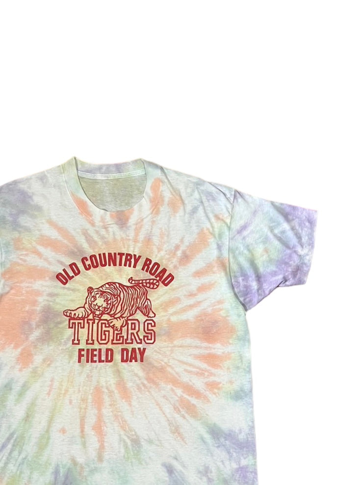 1980-90s tiger print tie-dye T-shirt