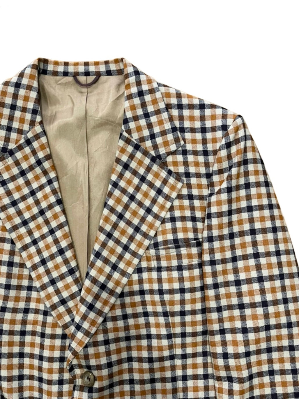 retro check pattern tailored jacket