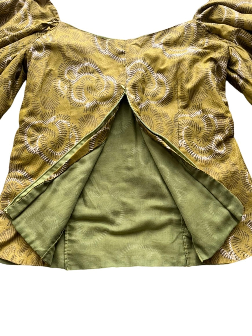 batik volume frilled sleeves deformation tops