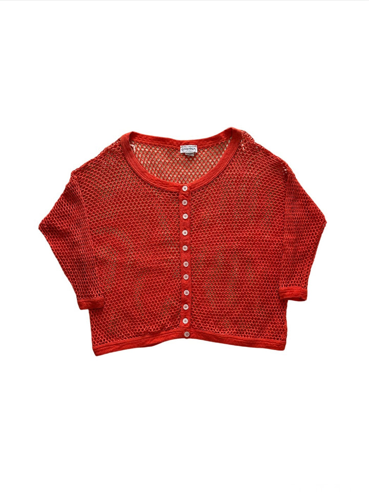 vermilion mesh cardigan