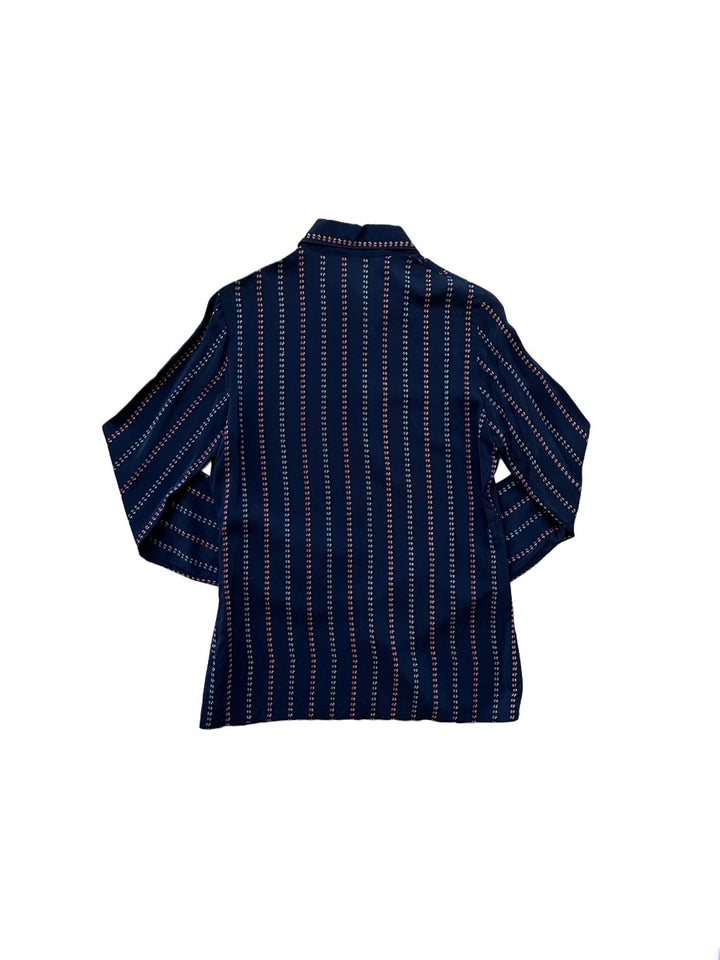 navy stripe pattern shirt