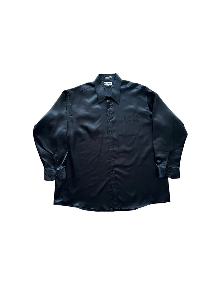 black big size satin shirt