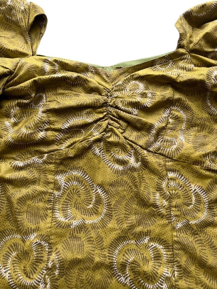 batik volume frilled sleeves deformation tops