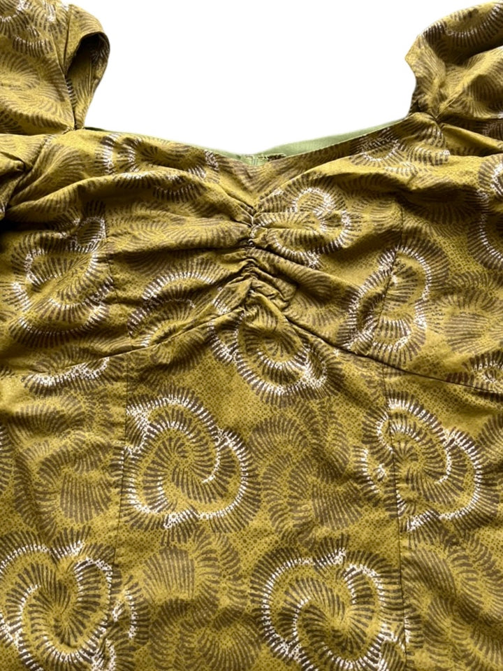 batik volume frilled sleeves deformation tops