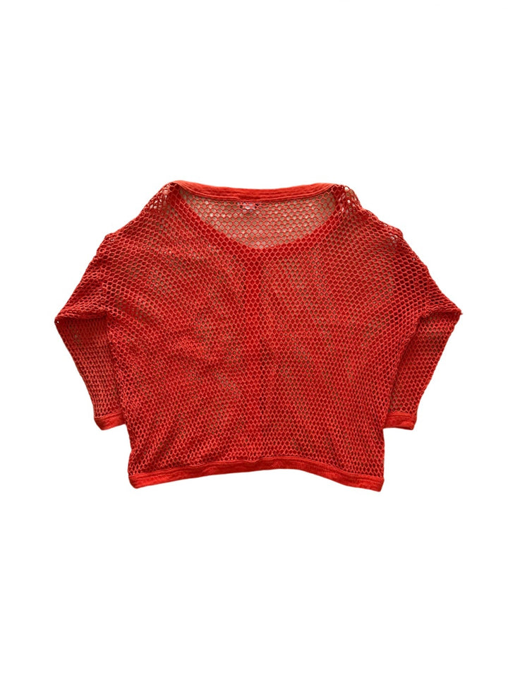 vermilion mesh cardigan