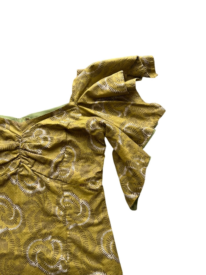batik volume frilled sleeves deformation tops